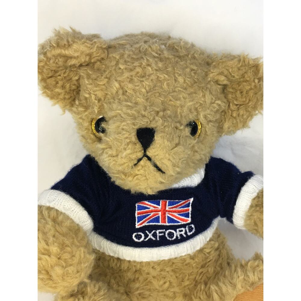 Embrace 9" Teddy Bear w/ Navy Oxford Sweater Great Britain Flag